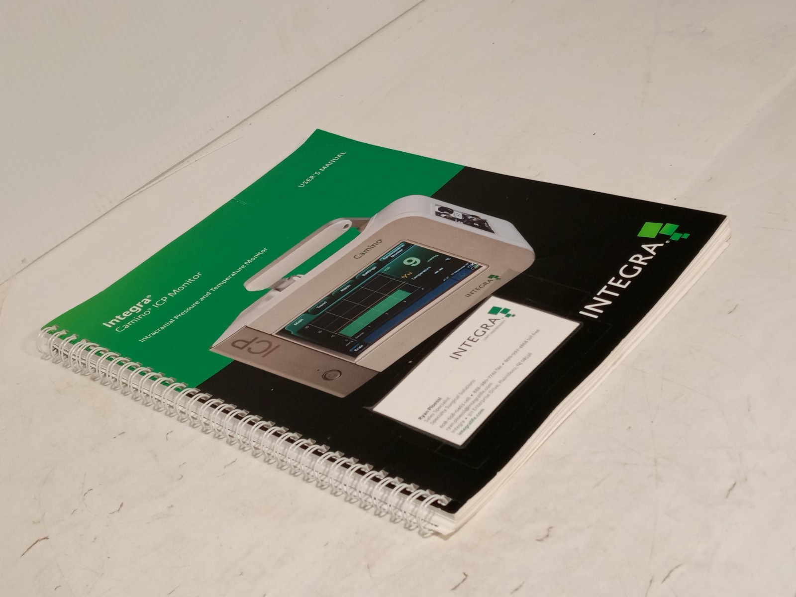 Integra 60903733 Rev B Camino ICP Monitor User Manual, intracranial pressure