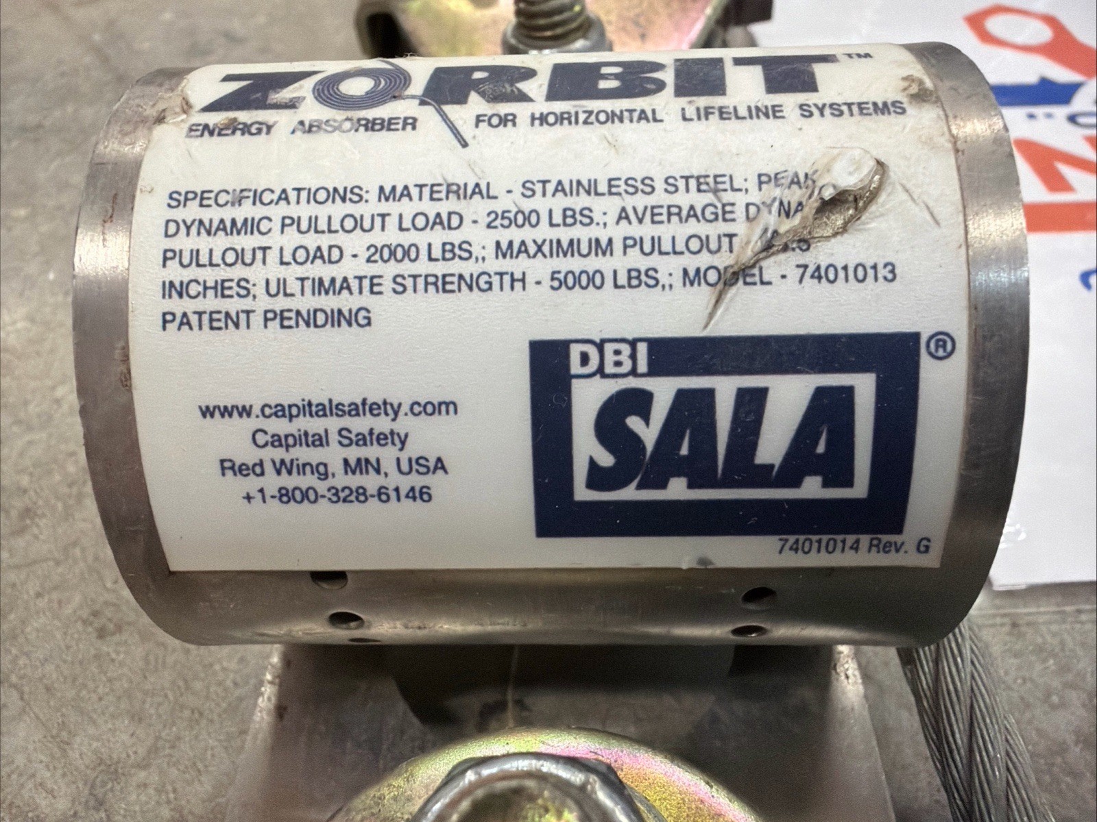 3M DBI-SALA 7608007 Cable Horizontal Lifeline System, HLL System, 60 Ft Length