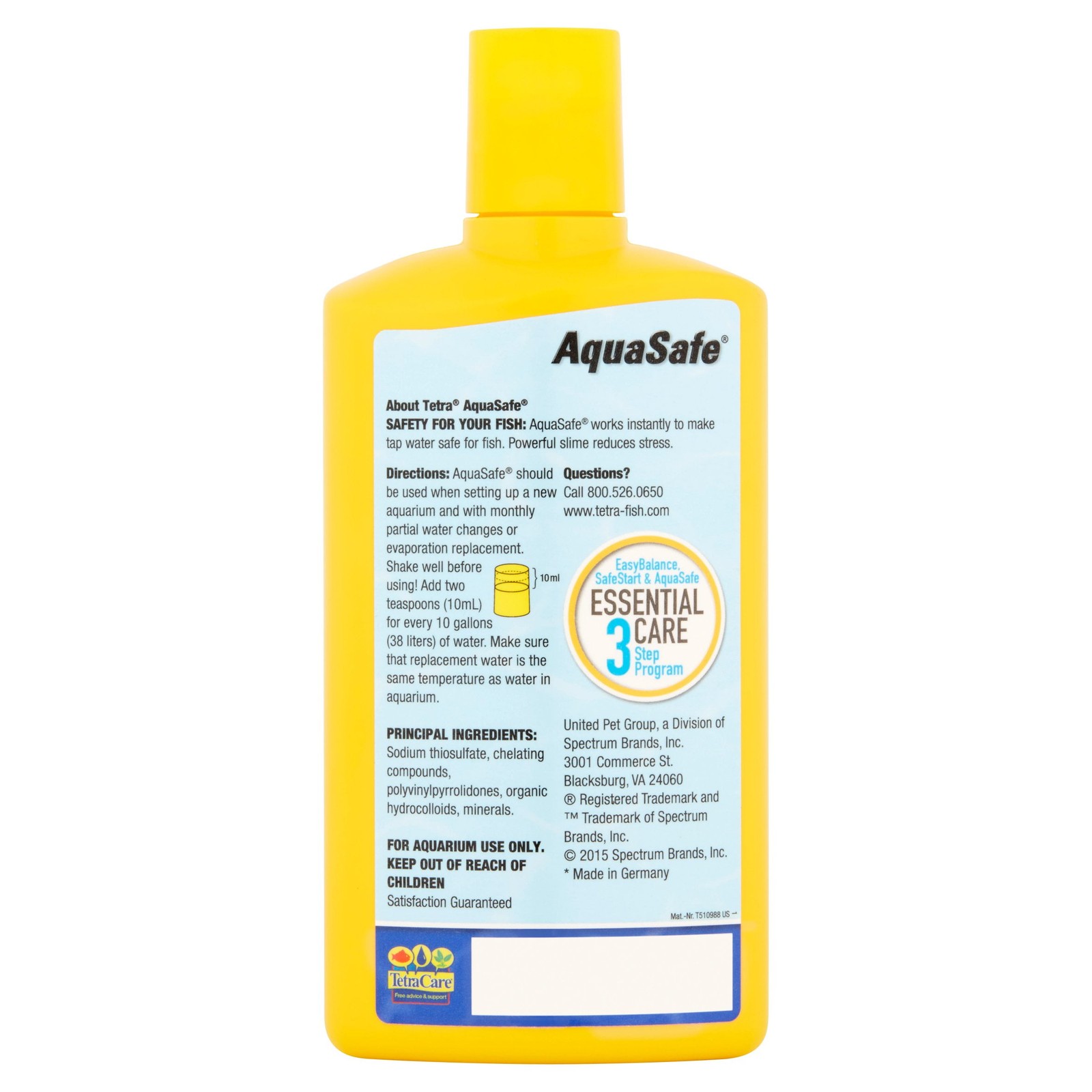 Aquarium Water Conditioner, Makes Tap Water Safe, Treats 500 Gallons,16.9 oz.