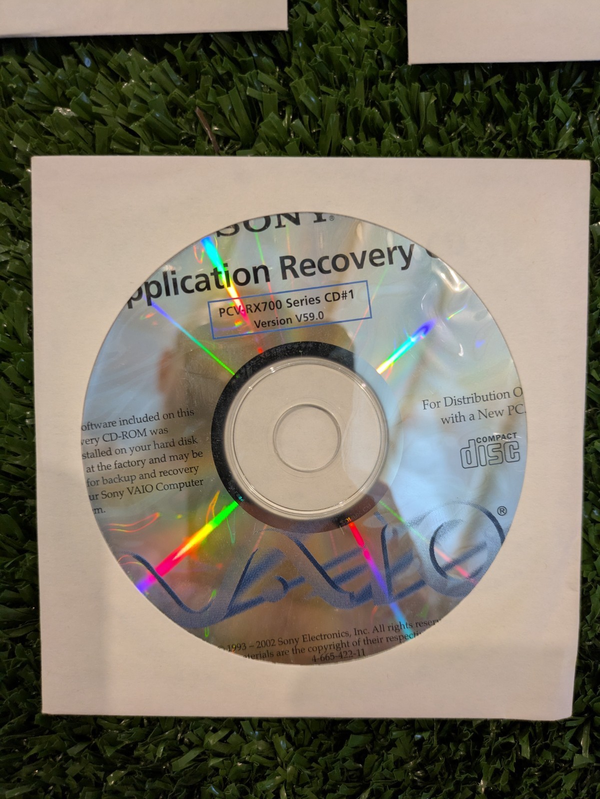 Sony VAIO System Application Recovery CD's PCV-RX700 2002 VINTAGE PC