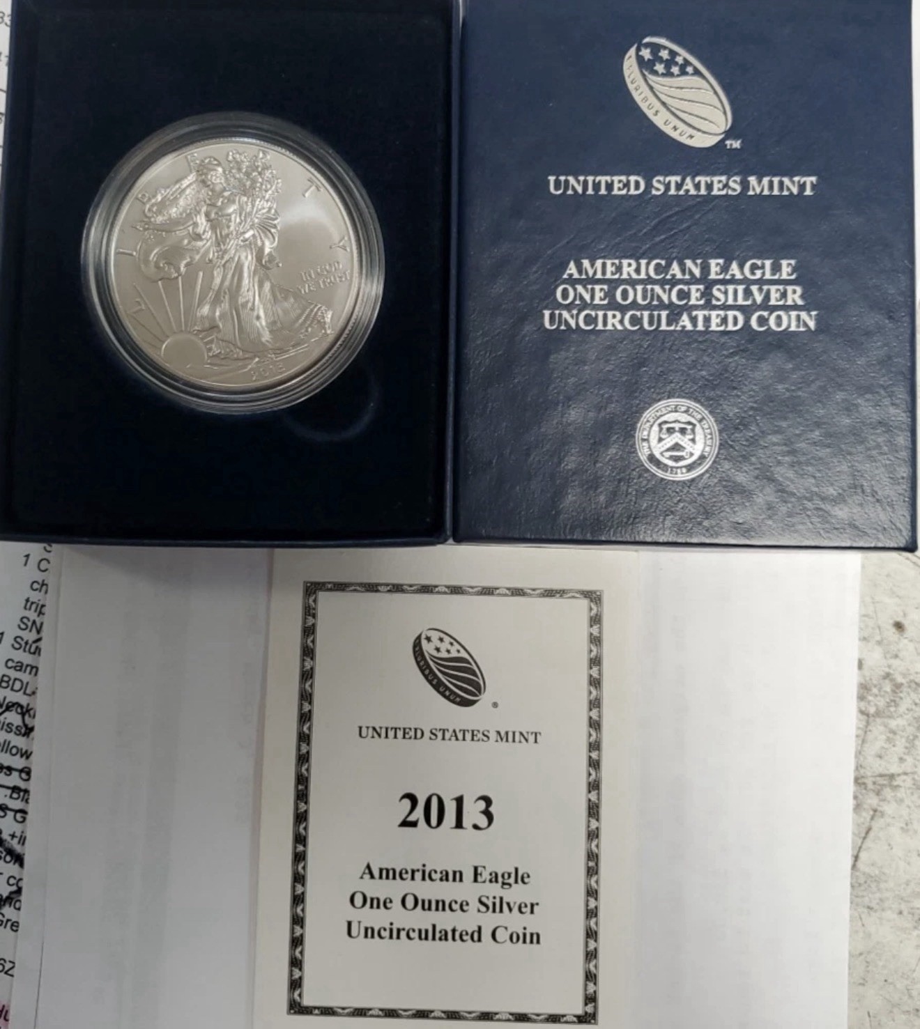 2013-W American Silver Eagle Burnished 1 oz .999 US Mint $1 Coin OGP Box & COA