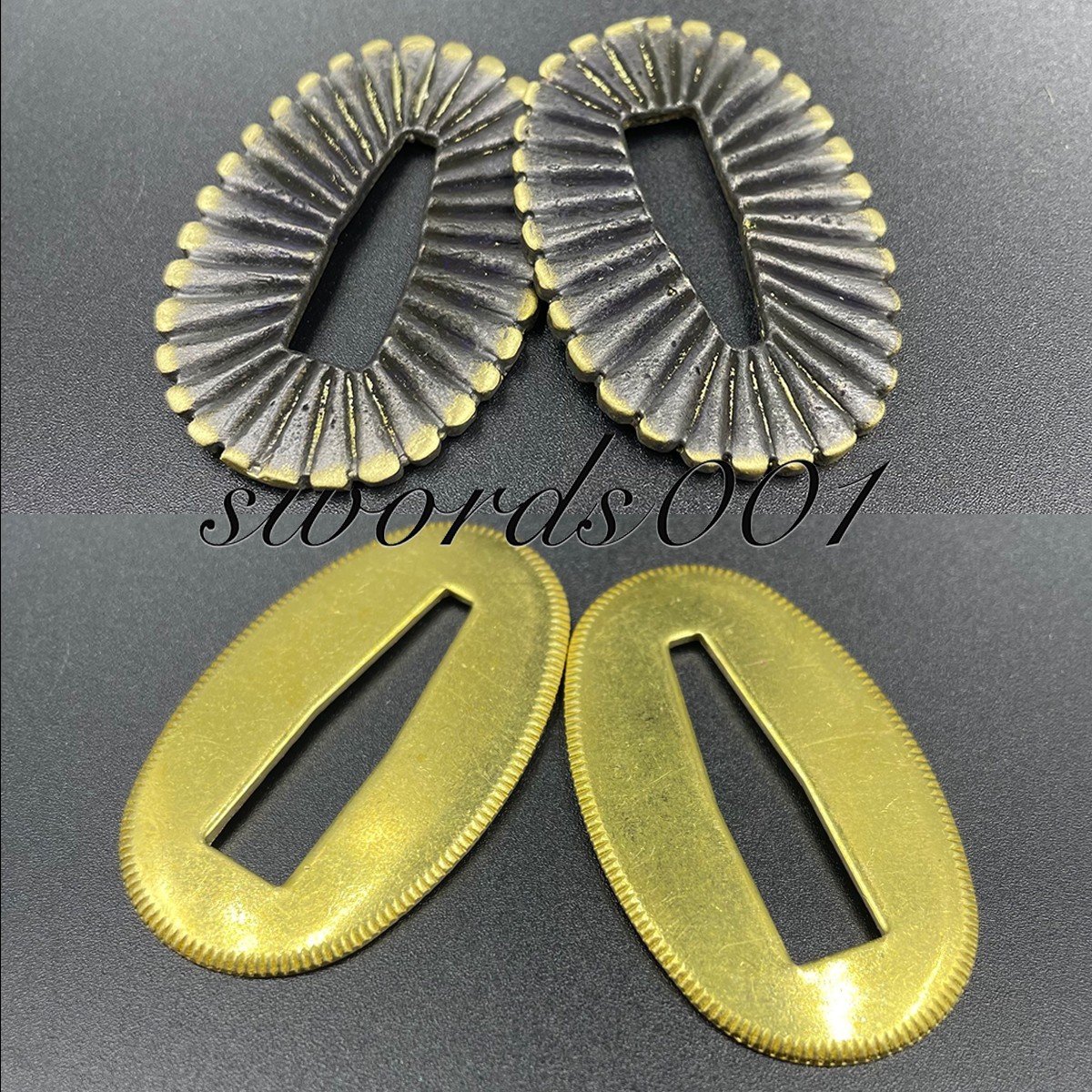 2 Pairs Brass Seppa Gasket Spacer For Japanese Katana Koshirae Sword Fittings