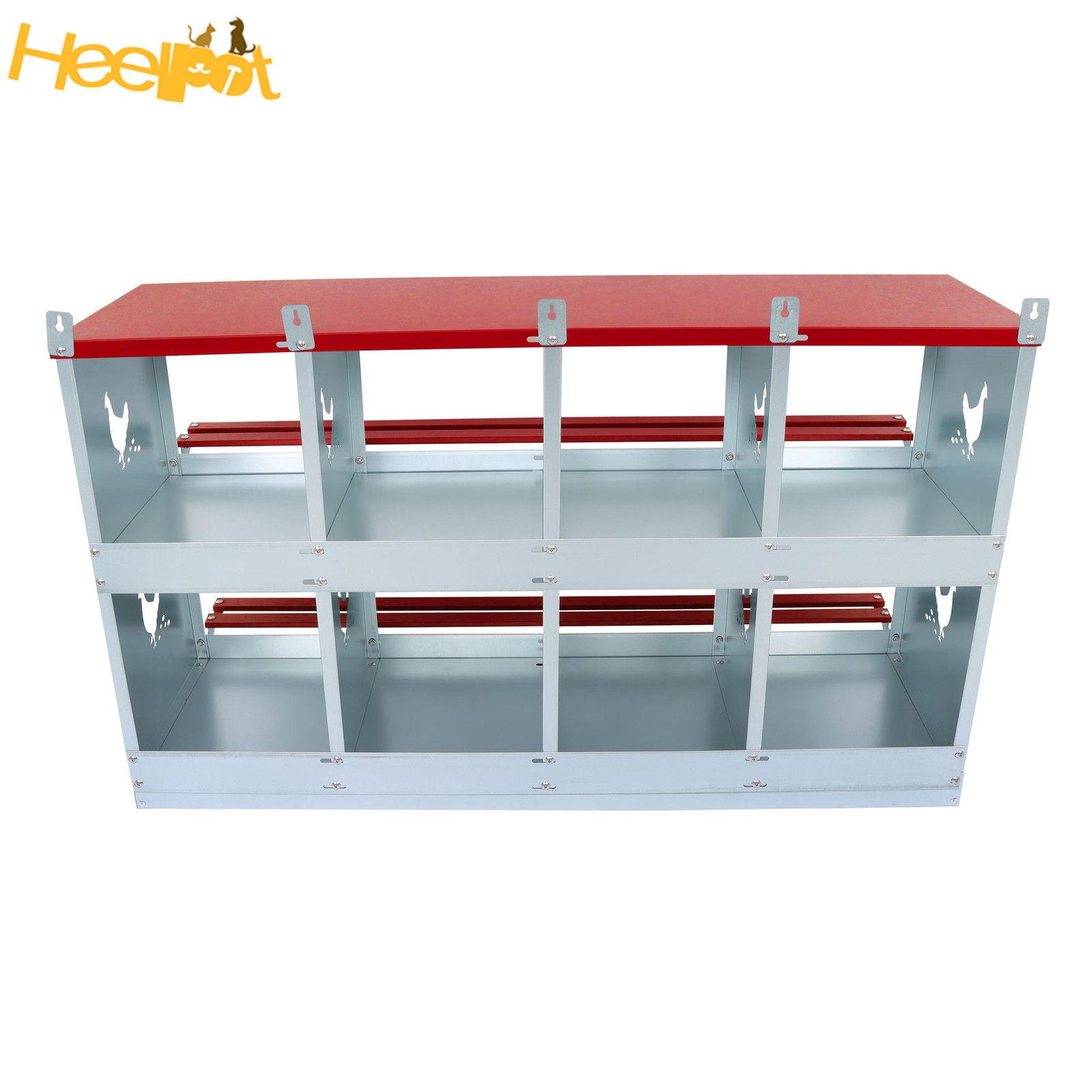 8 Compartments Chickens Egg Laying Box Red High Quality Materials Nesting Box