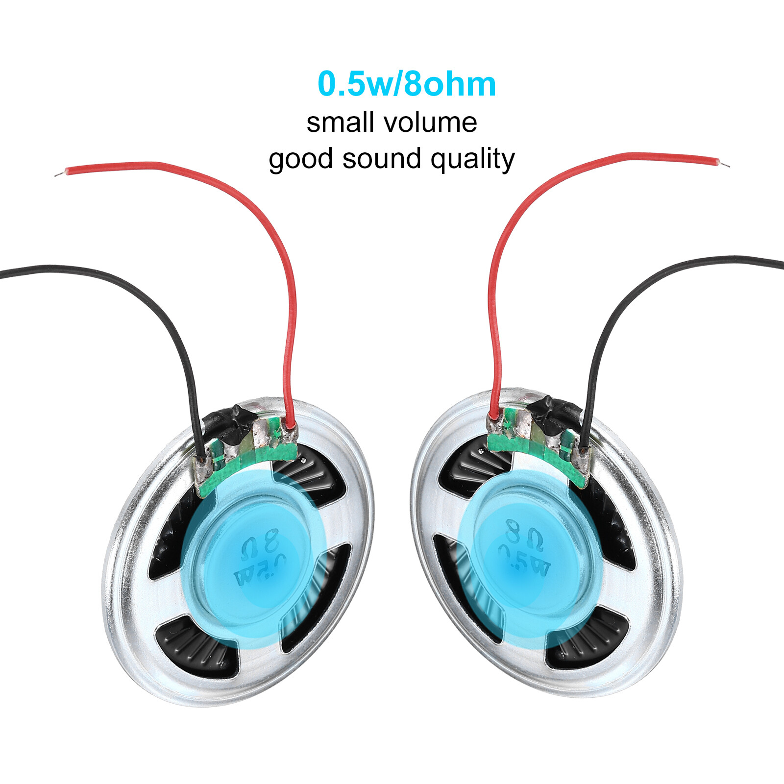 4 Pcs 0.5W 8 Ohm Small Speakers Metal Shell Round Internal Micro Magnet Speaker