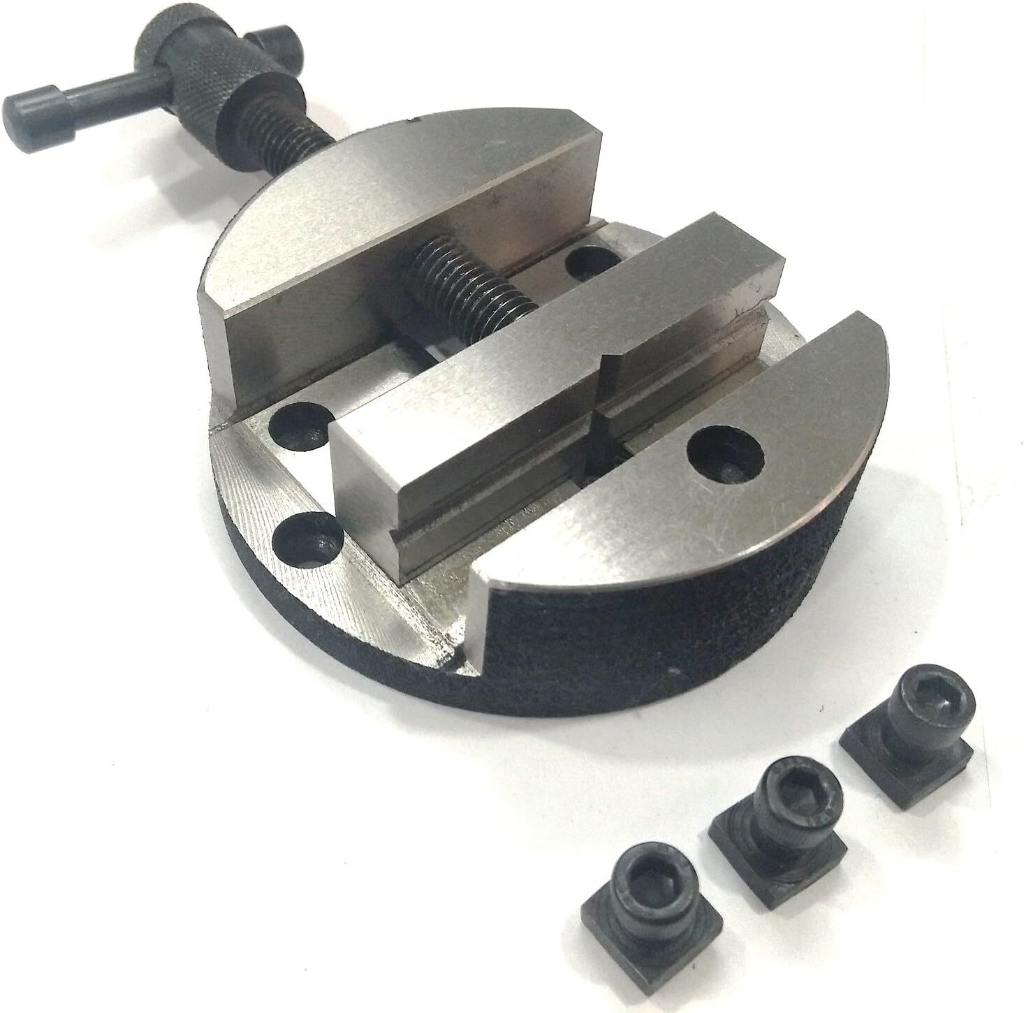 4"/100mm Rotary Table Horizontal Vertical w/ Suitable Round Vice & Clamp Kit-USA
