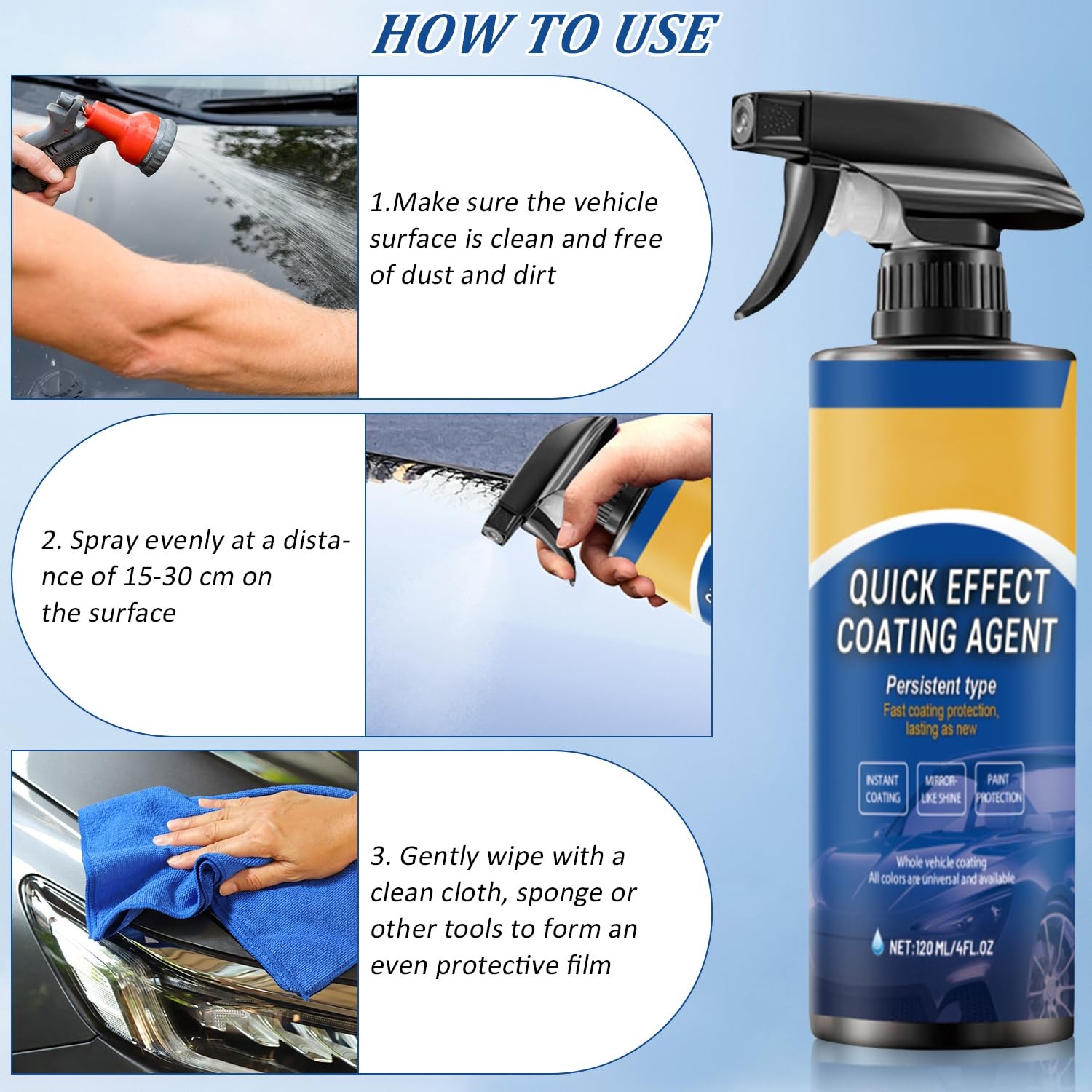 2pcs Car Coating Spray, Quick Effect Coating Agent, 2025 New Quickly Coat Car...
