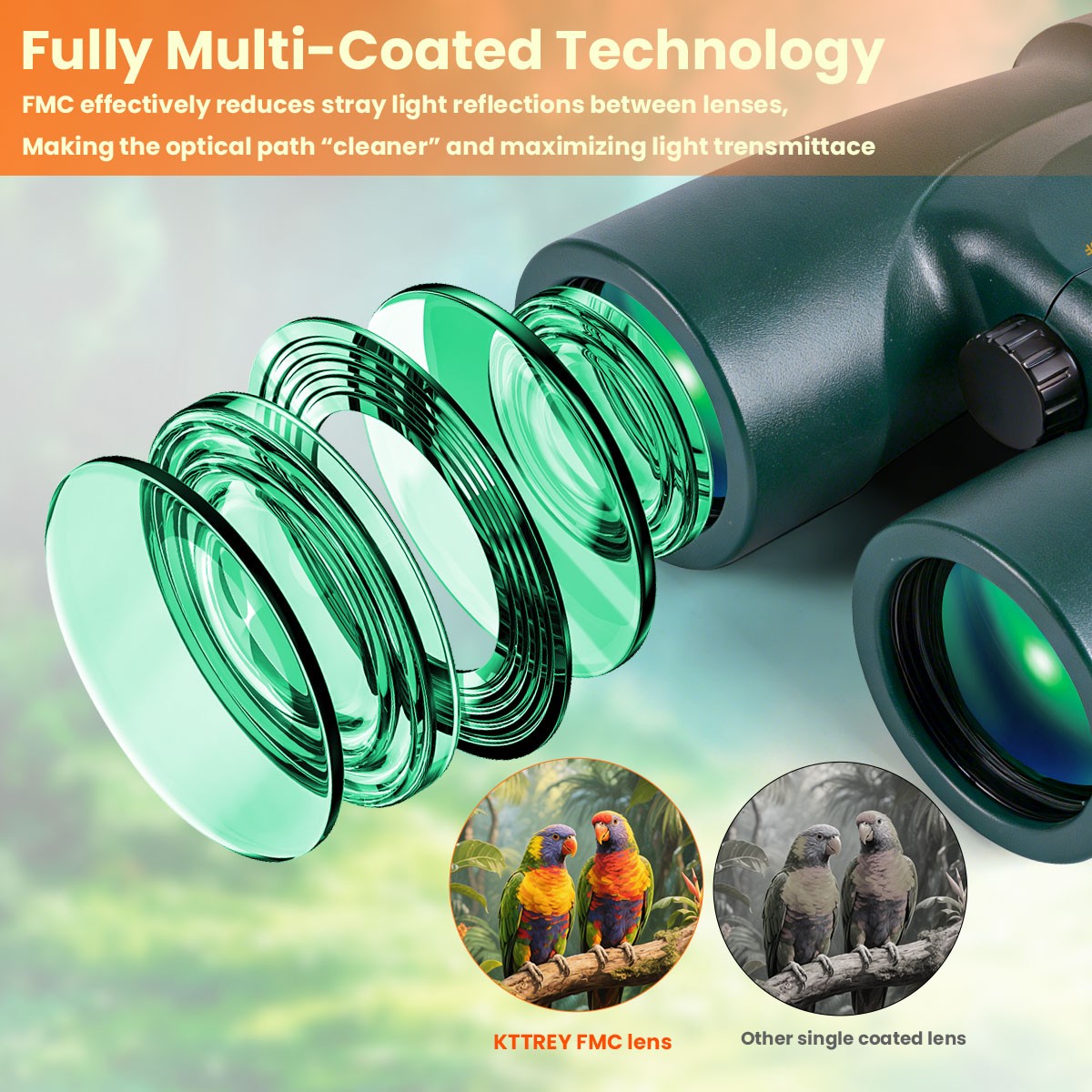 Powerful 10x42 Binoculars BAK4 HD Long Range Hunting Pro Bird Watching Telescope