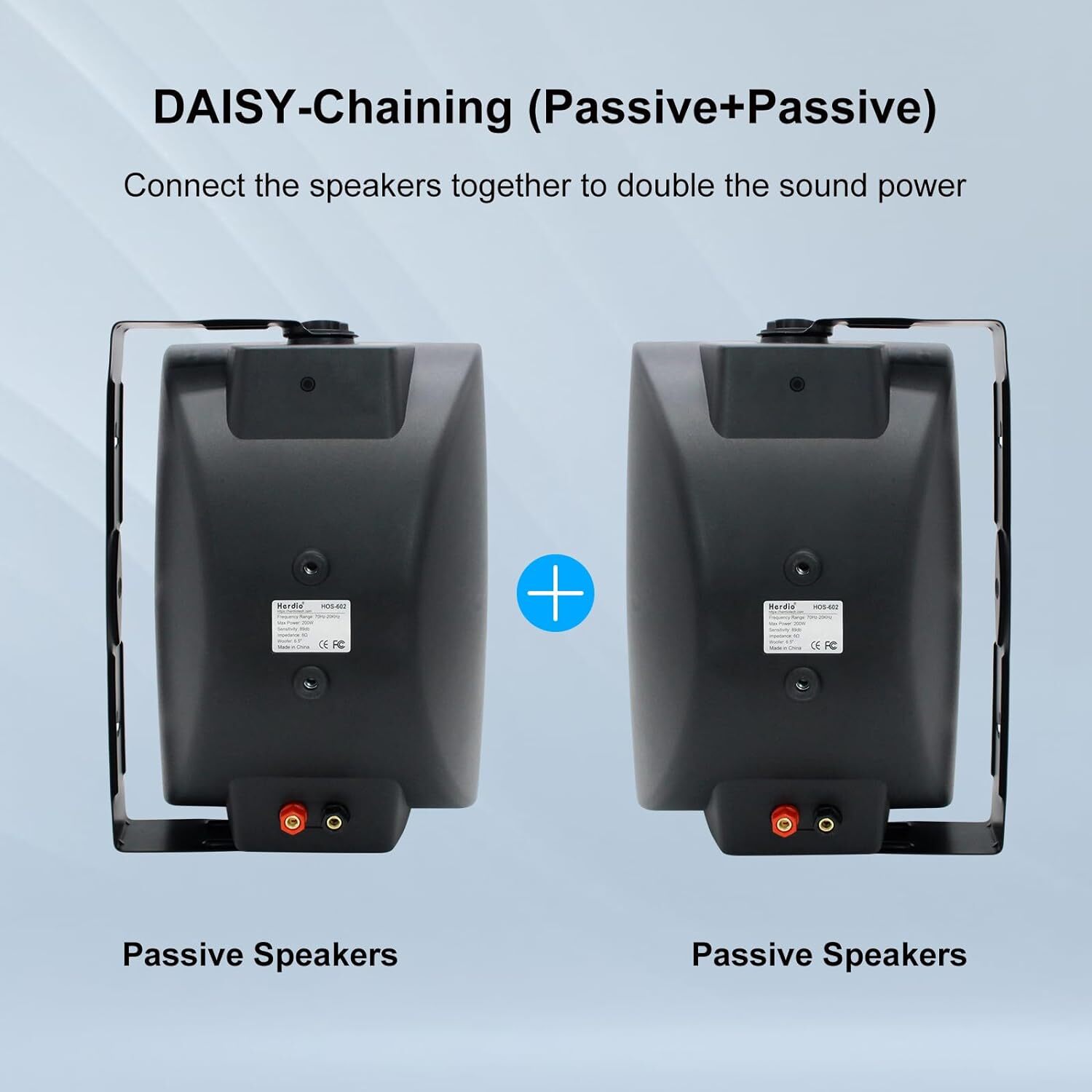 400W 2x 6.5" In/Outdoor Speakers Wired Waterproof Wall Mounted Speakers