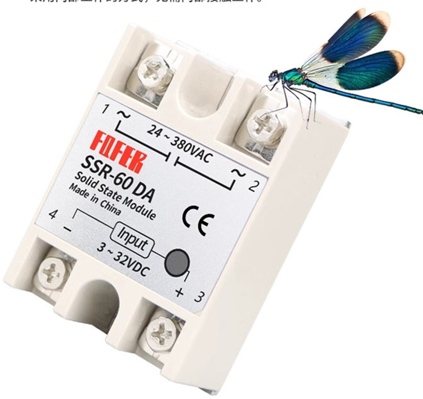 FQFER Single-phase Solid State Relay SSR-60DA 60A DC Control AC