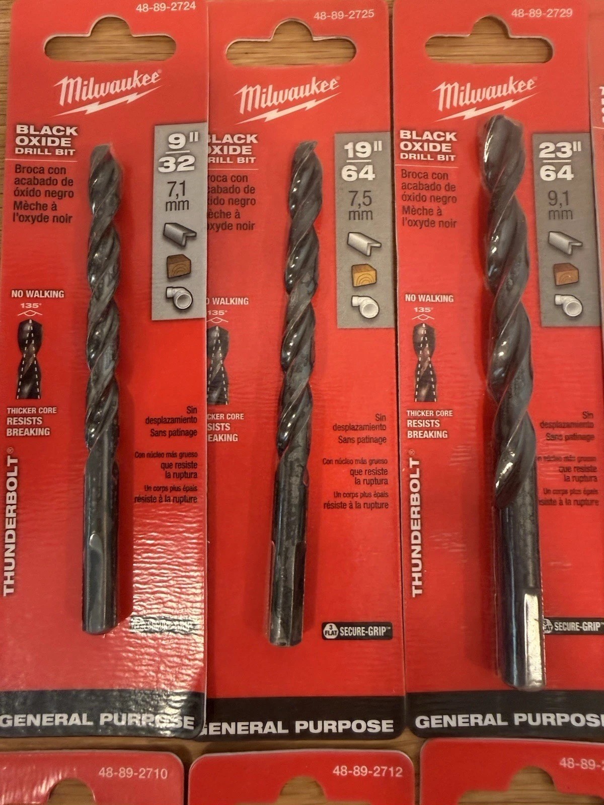 Milwaukee Thunderbolt® Black Oxide Drill Bits General Purpose Lot/10 Various Szs