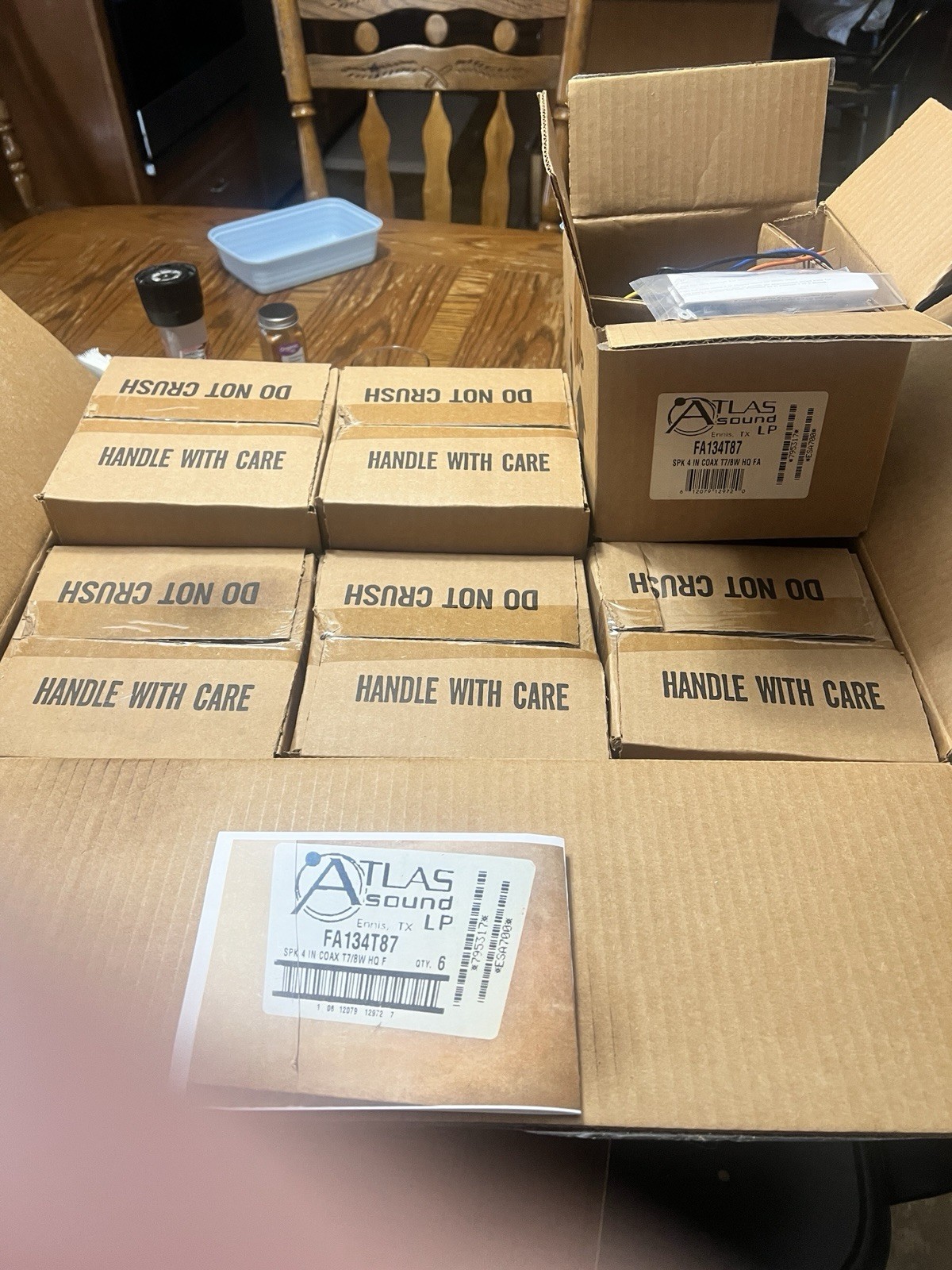 Atlas Sound FA134T87 4" Coaxial Speaker with Transformer Commercial PA Box of 6