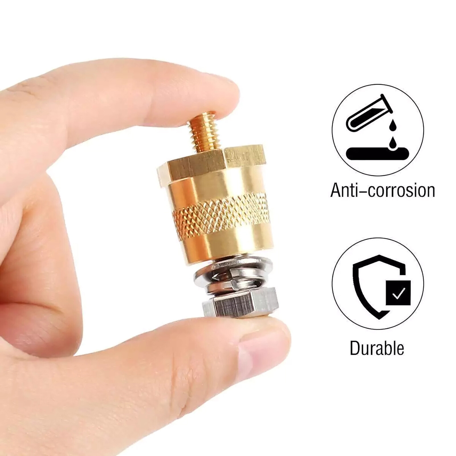 2x Car Battery Pole Adapter Terminal Connector Fittings M6 Thread Post Adapter