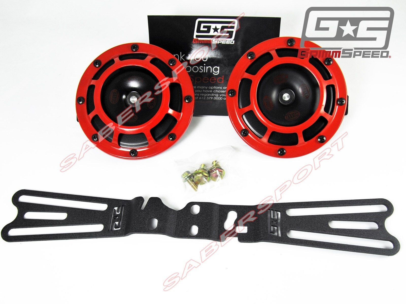 Grimmspeed Mounting Bracket + Hella Supertone Horn for 2002-2021 Subaru WRX STI