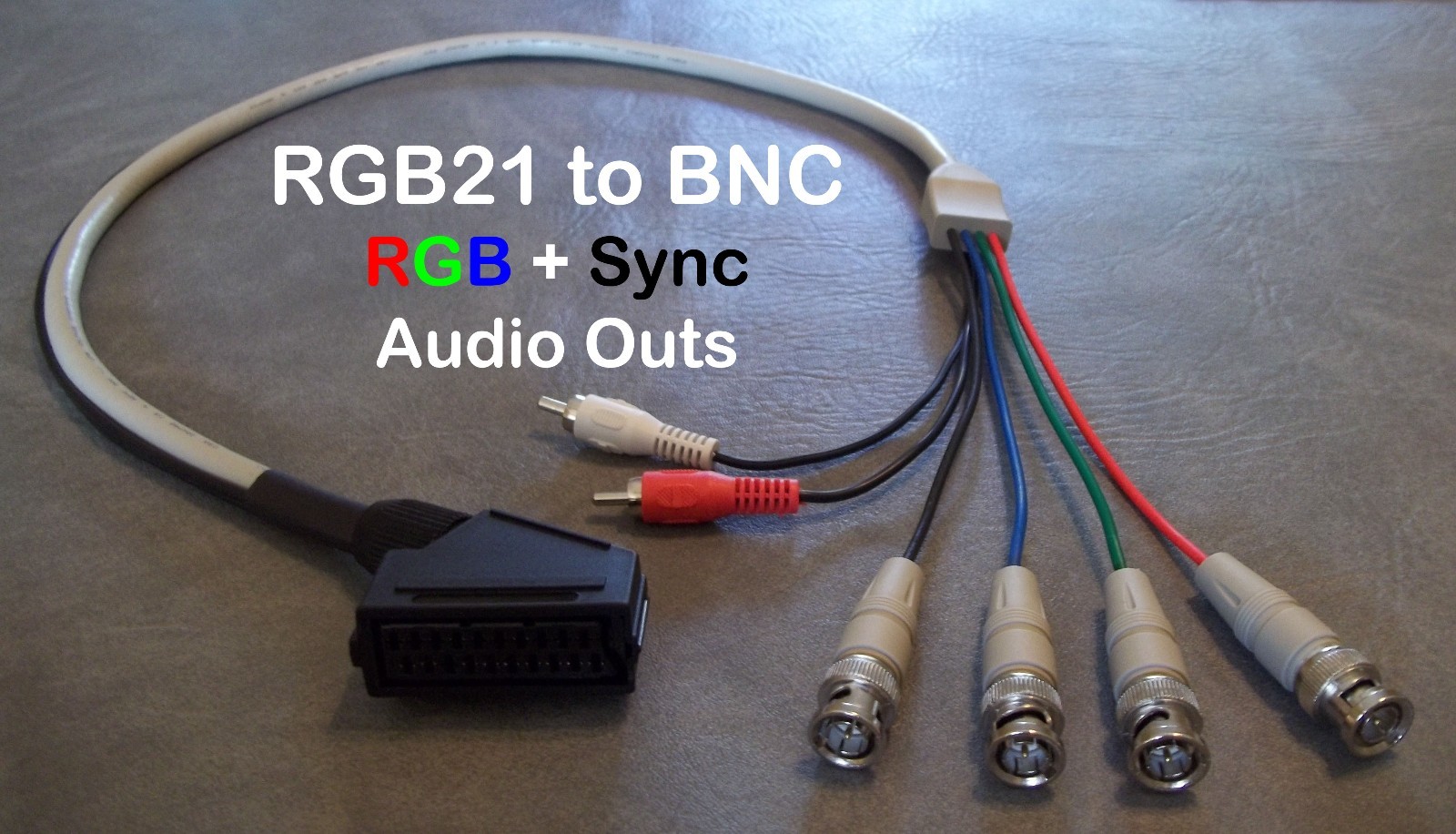 WOOKIEEWIN Female RGB21 to 4 BNC + Audio Cable Sony PVM Japanese RGB JP21