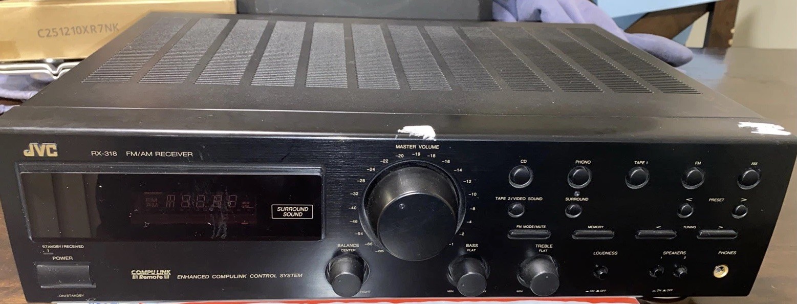JVC RX-318BK Stereo receiver No Remote  Untested Turns On