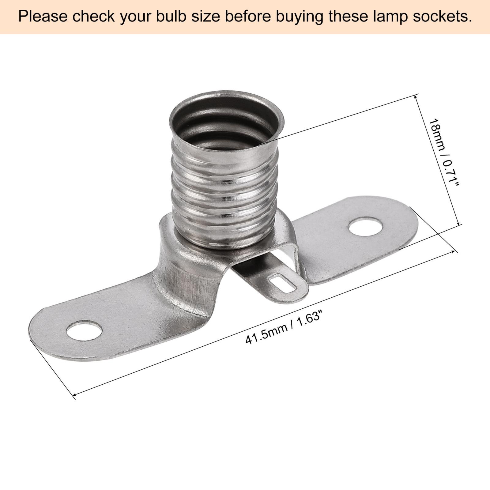 E10 Lamp Socket 30VDC 0.5A Bulb Holder Screw Base with Mounting Bracket 10pcs