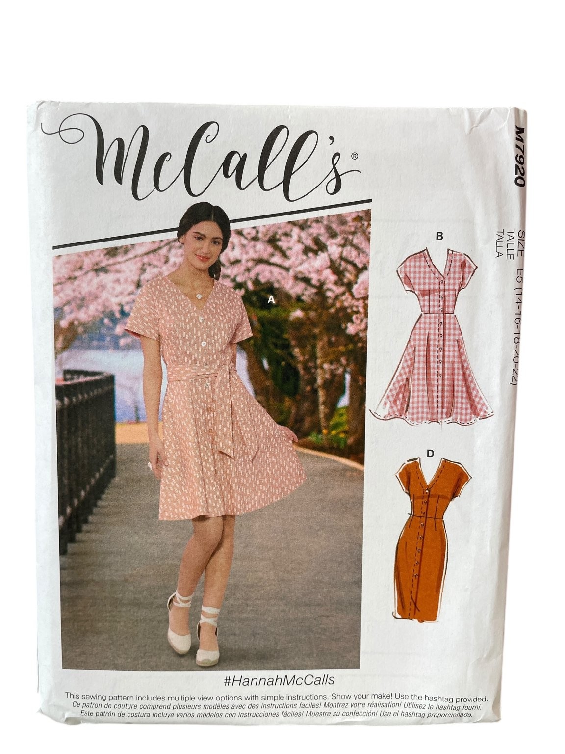 McCall's M7920 Misses Miss Petite Dresses Size 14-22 Easy Pattern