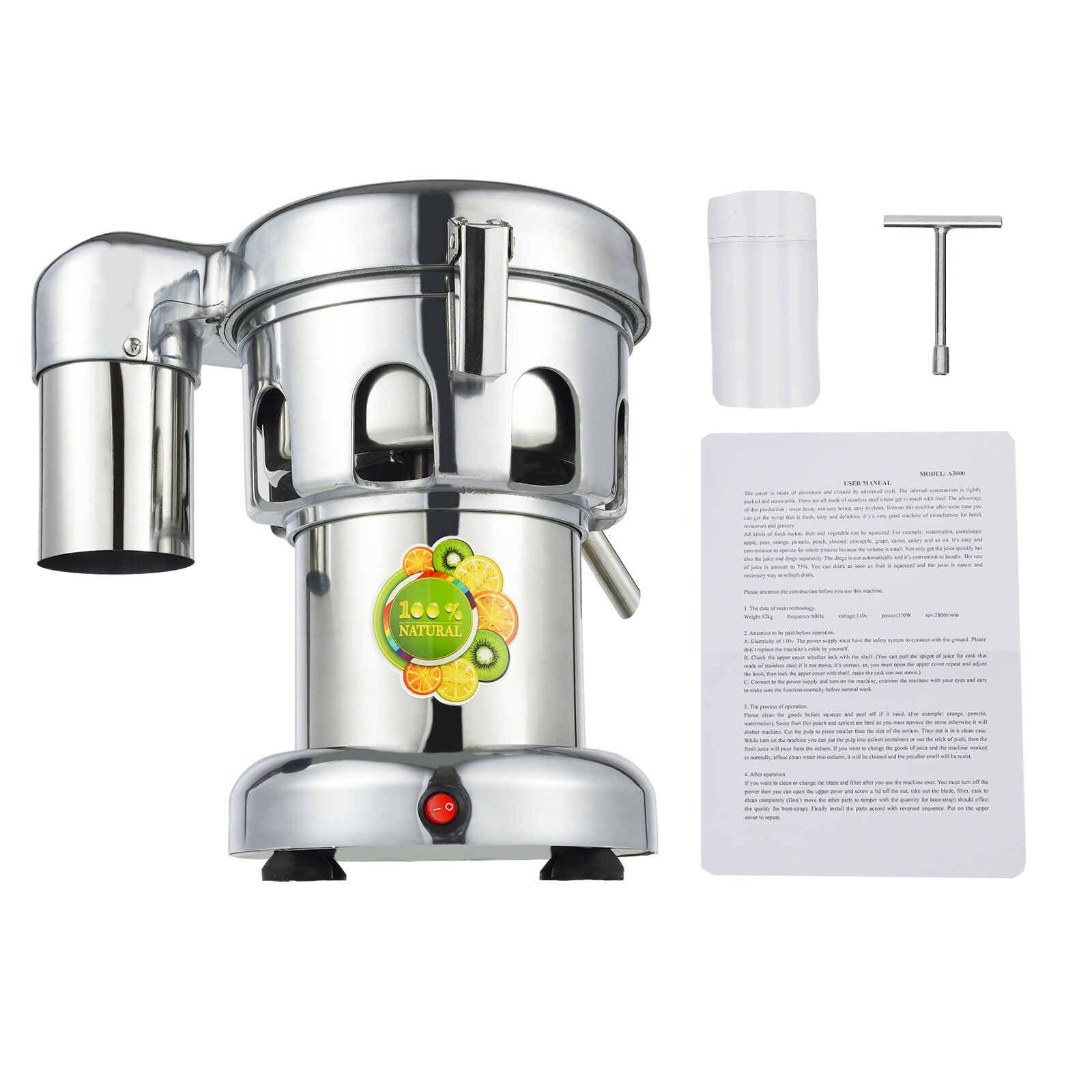 Juice Extractor 110V 370W Centrifugal Juice Extractor Juicing Fruit & Vegetable