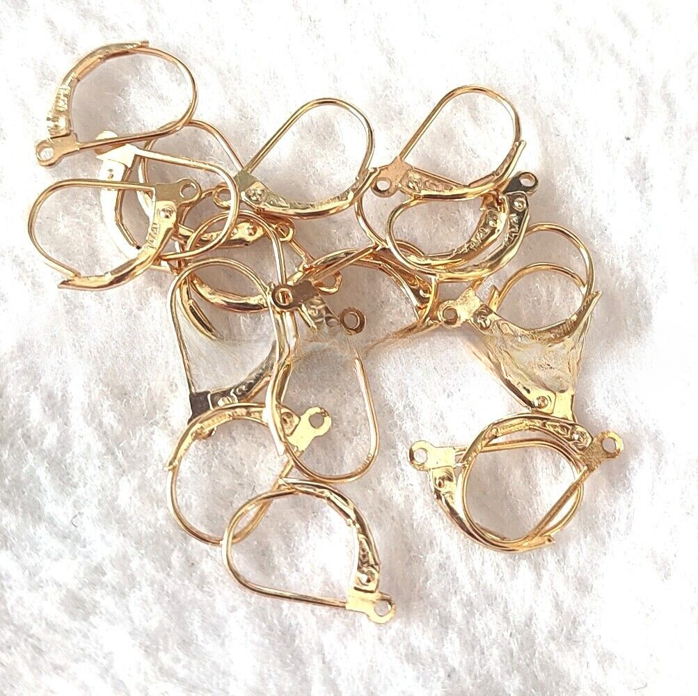 14K Solid Gold Lever Back Earring Jewelry Accessories