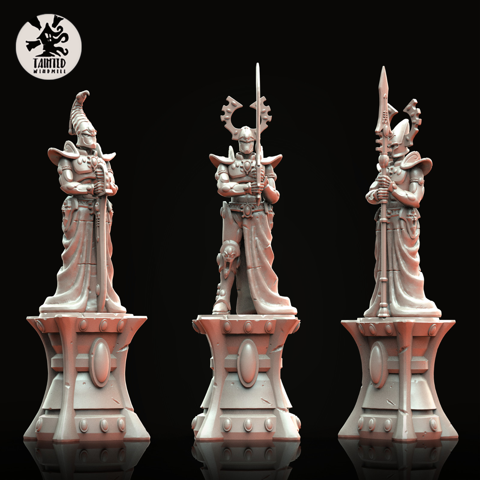 Grimdark Sci-Fi Resin Statue Space Elf Set Terrain Gothic Wargaming Scenery