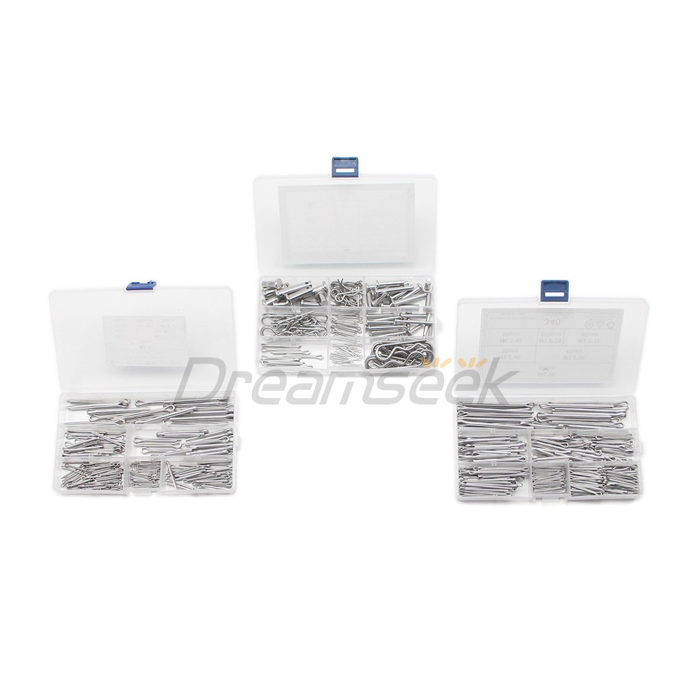 122/230/340Pcs Cotter Pin R Clip Clevis Pin Assortment Kit Hair Pin Split Pins