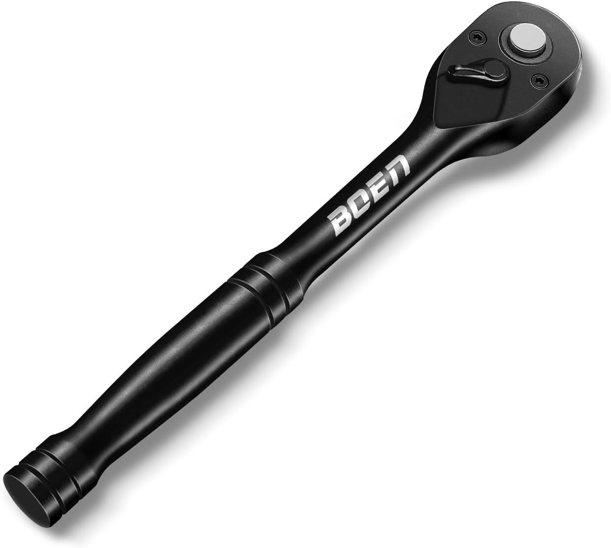 boen 3/8 Inch Drive Ratchet, 72-Tooth Quick-Release Ratchet Wrench, Black