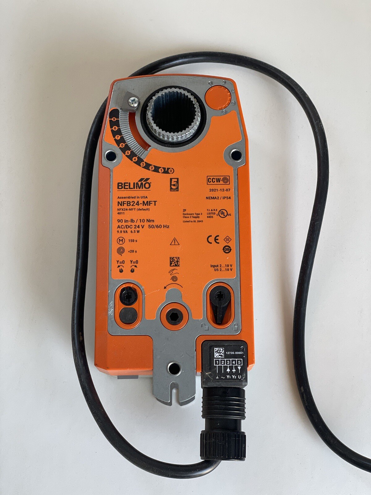 Belimo NFB24-MFT Damper Actuator 2-10Vdc Spring Return 90in/Lb