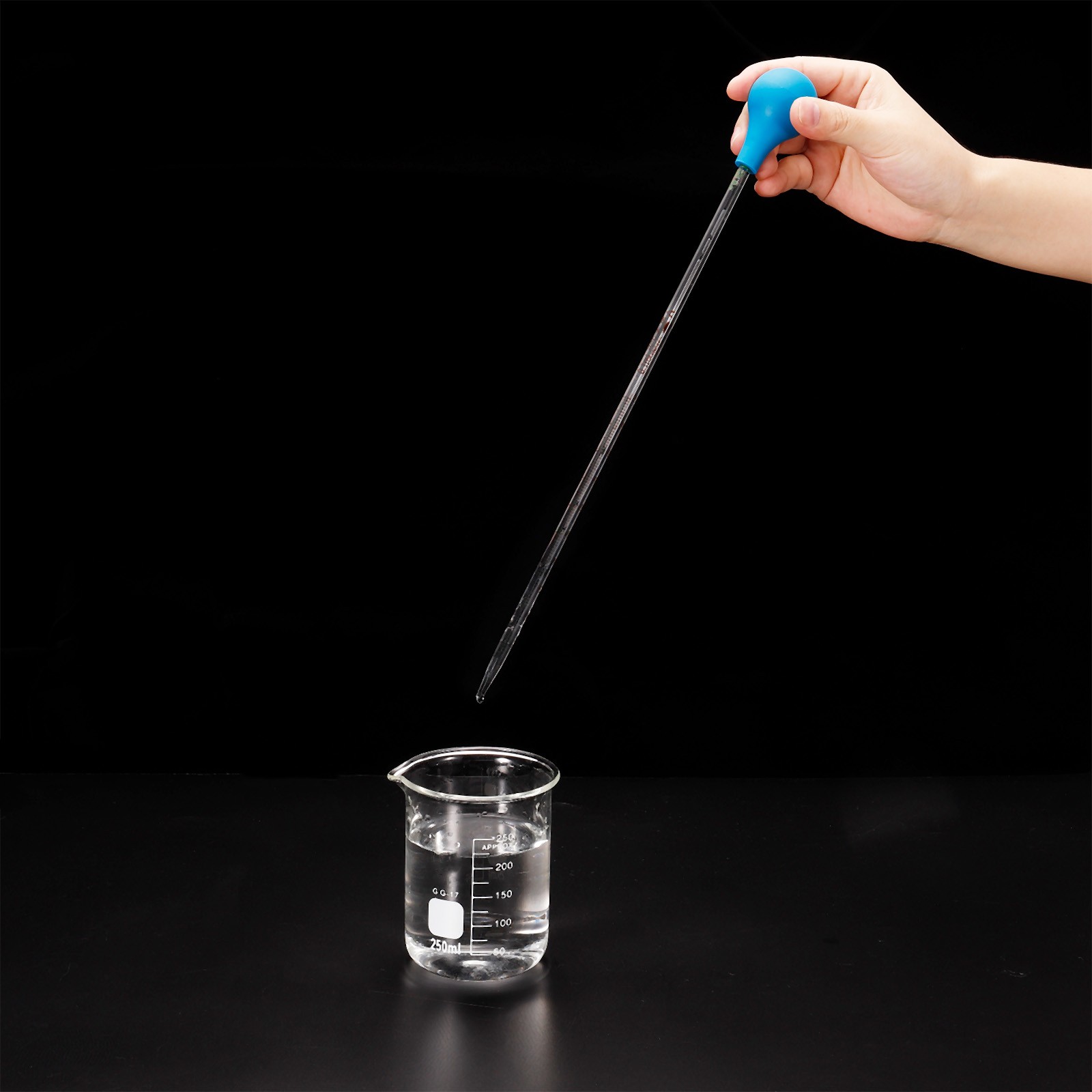 Graduated Dropper Pipettes Kit, 4pcs 0.5ml Pipette with Rubber Cap, Clear