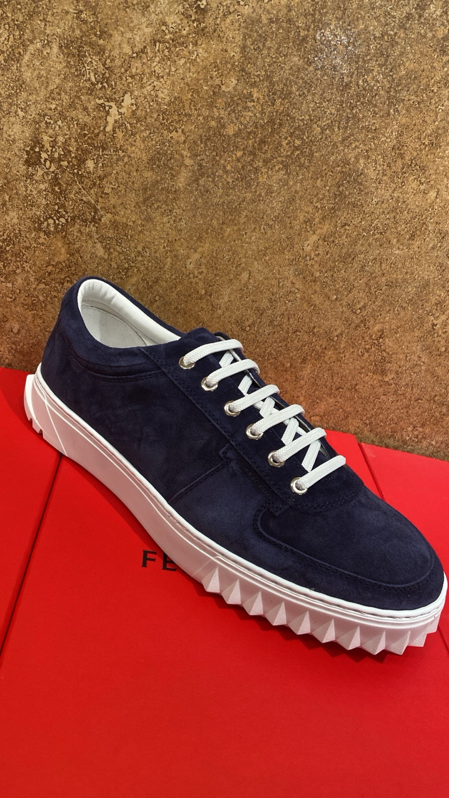 New Salvatore Ferragamo Scuby Blue Men Fashion Sneakers 7 8 8.5 9 9.5 10.5 11 12