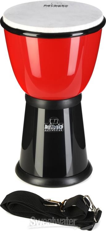 Nino ABS Djembe - 8 inches, Red/Black