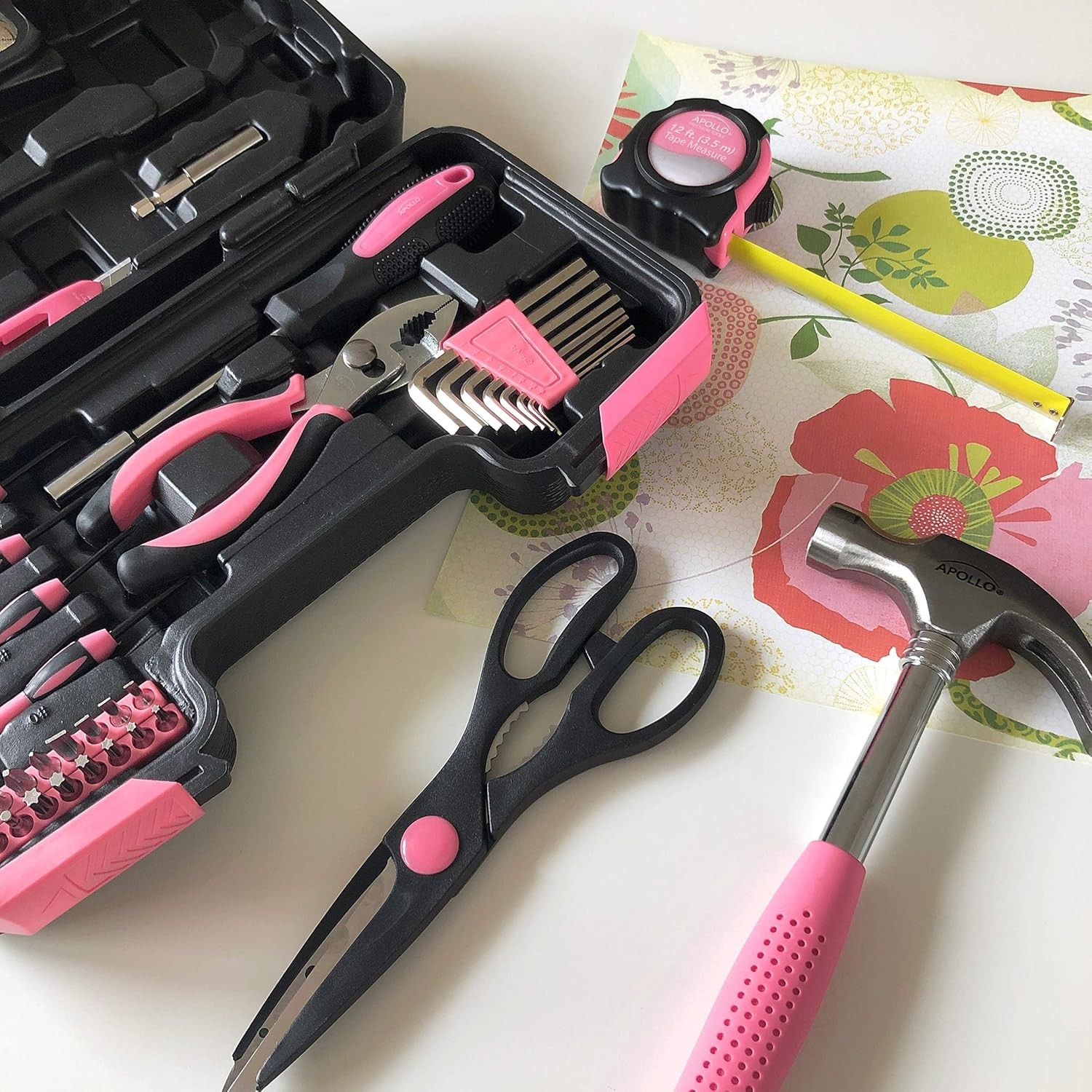 Apollo Tools Original 39 Piece General Household Tool Set in Toolbox Storage Cas