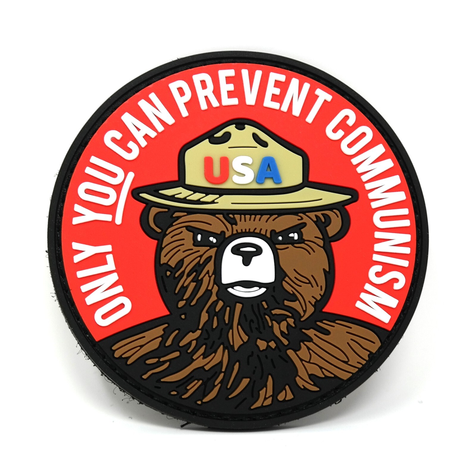 Only You Can Prevent Communism Bear Parody PVC Hook and Loop Patch