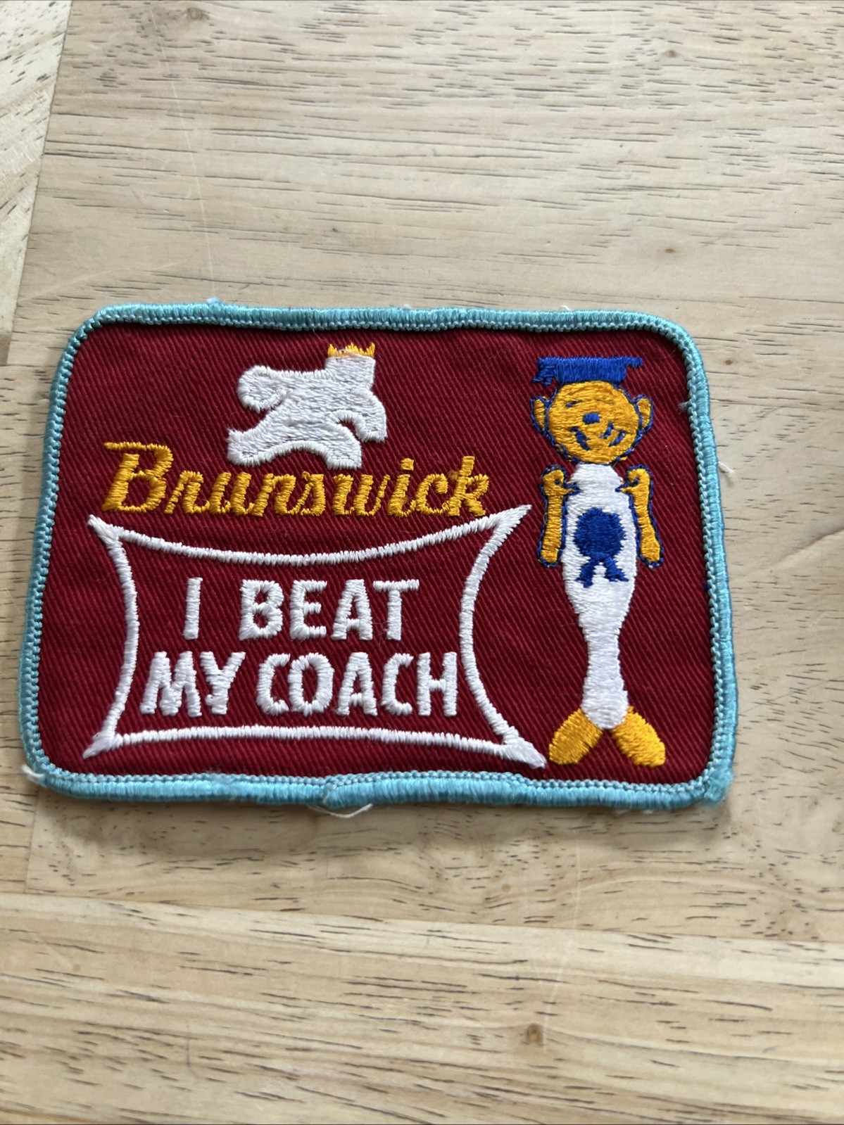 Vintage Bowling - Brunswick I BEAT MY COACH Patch Used