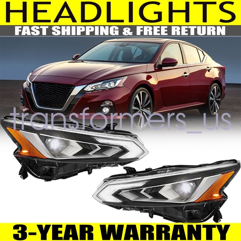 Pair Headlight Assembly For Nissan Altima 2019 2020 2021 2022 L + R Full LED New