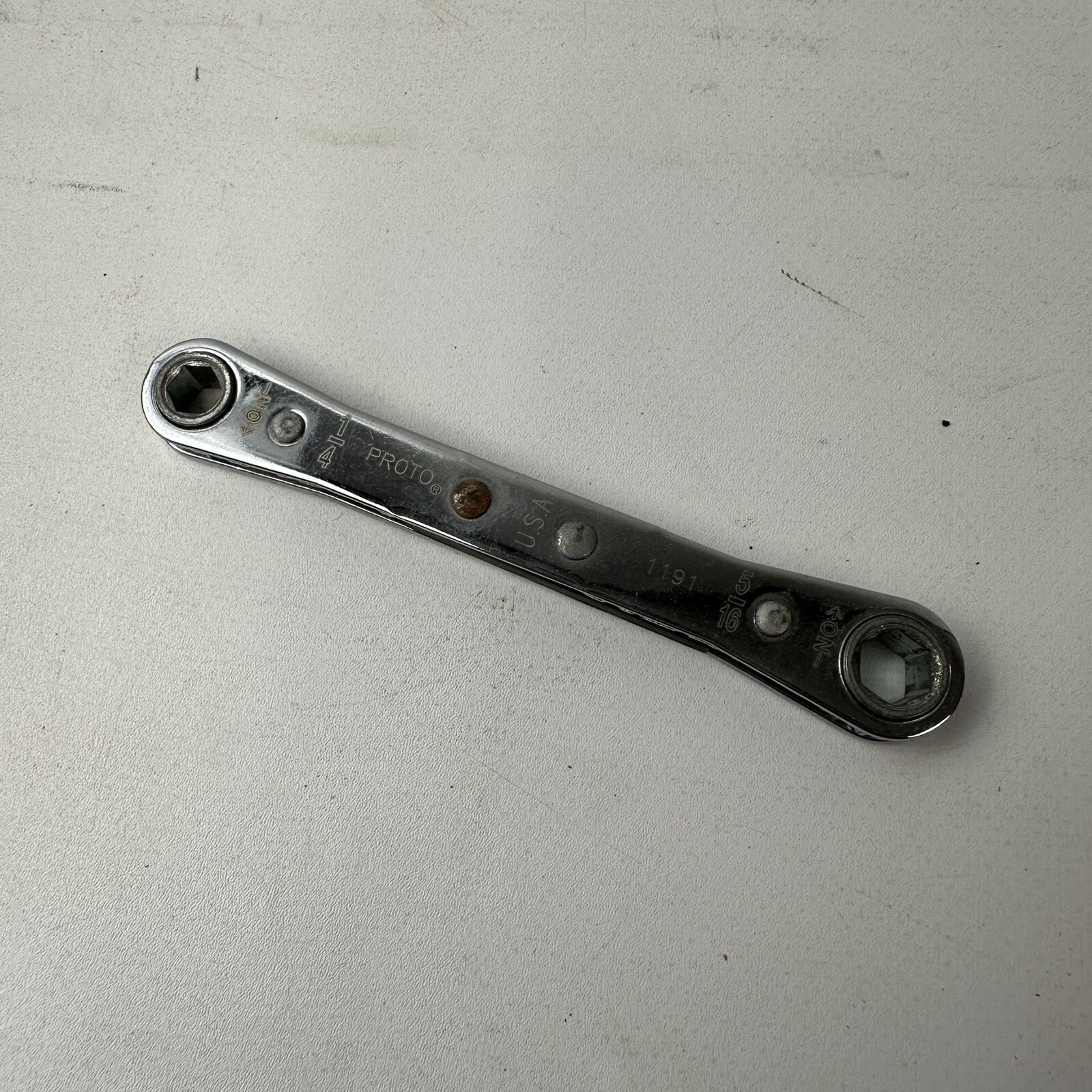 Proto 1191 Ratcheting Box Wrench 1/4” And 5/16” 6 Point Made In USA