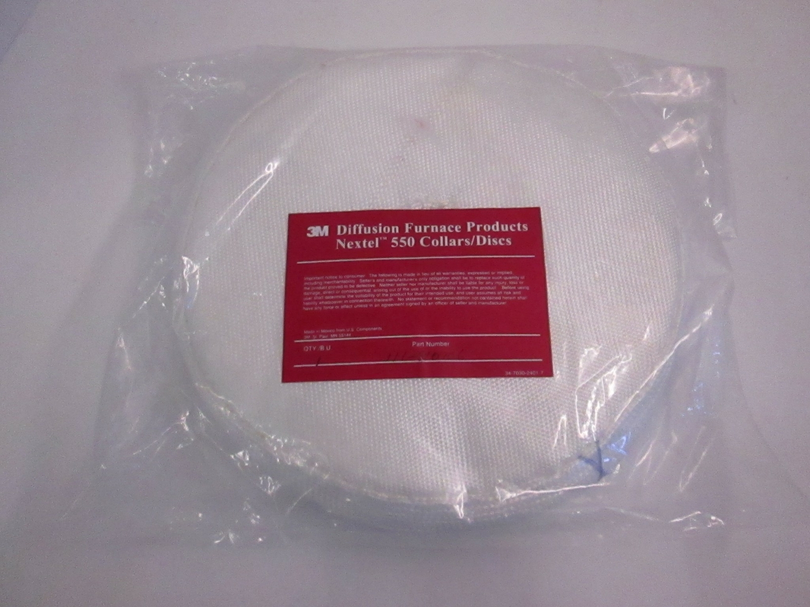 3M Diffusion Furnace Products, Nextel 550 Ceramic Collars/Discs, 111-810106