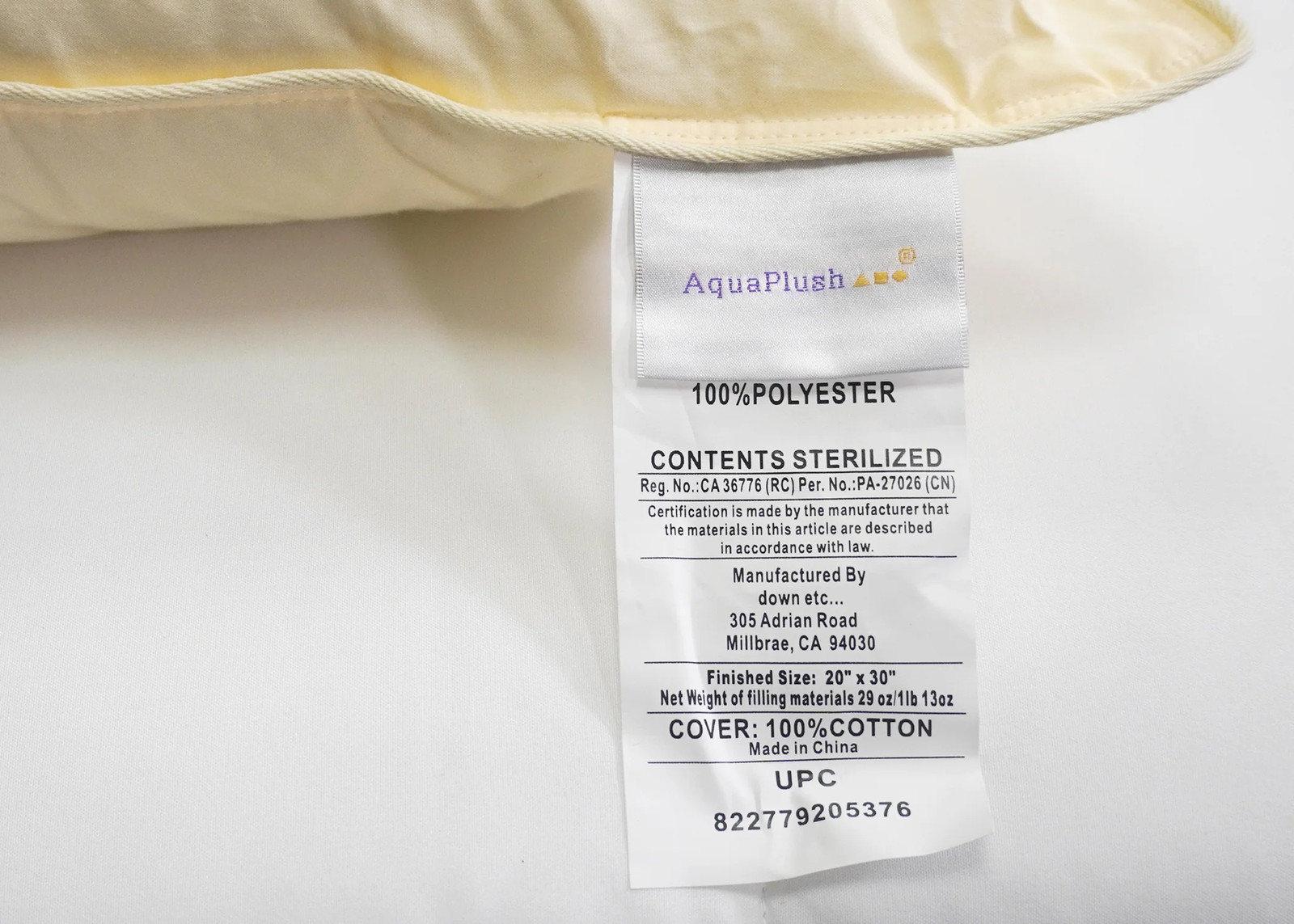 Down Etc. Aquaplush Pillow