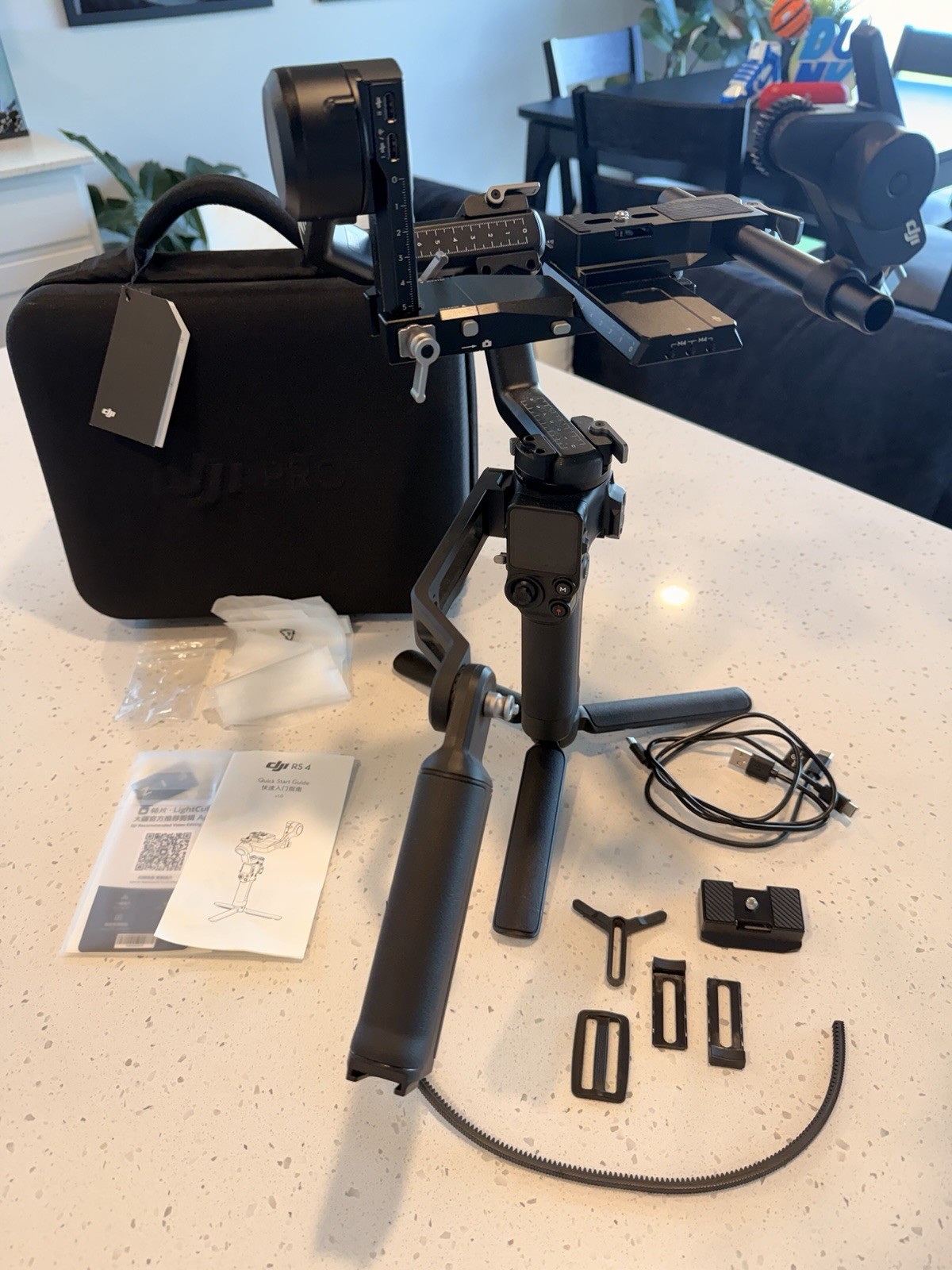 DJI RS 4 Gimbal Stabilizer for Camera w/ Case, Quick Release & Accessories