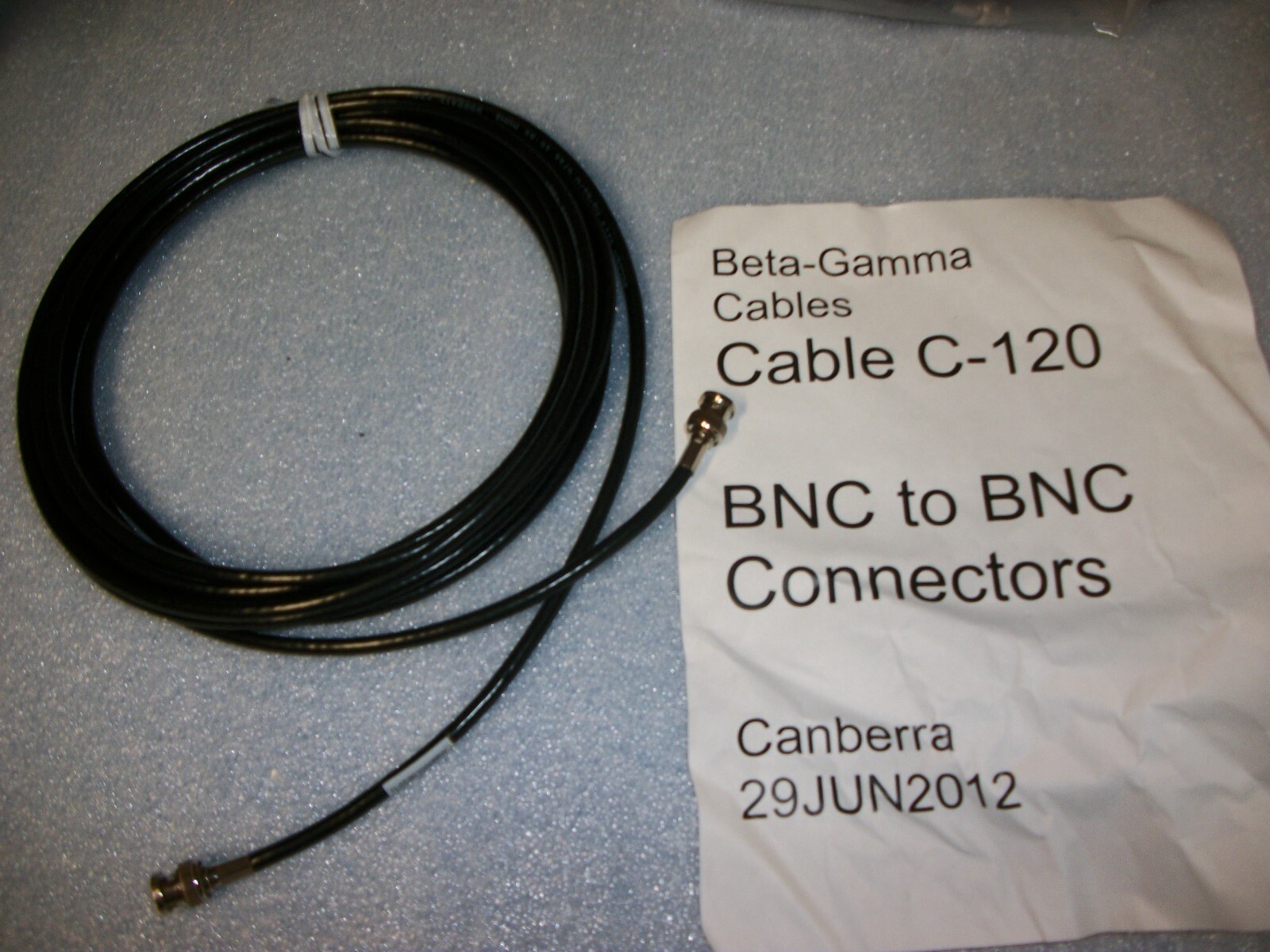 NEW CANBERRA BETA-GAMMA CABLE MODEL C-120  BNC TO BNC  20 FOOT