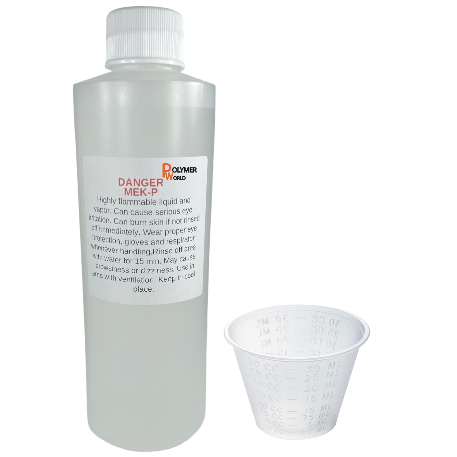 MEKP 8oz - 236cc For Poly Resins, Gelcoat, Vinyl Esters With Measuring Cup!