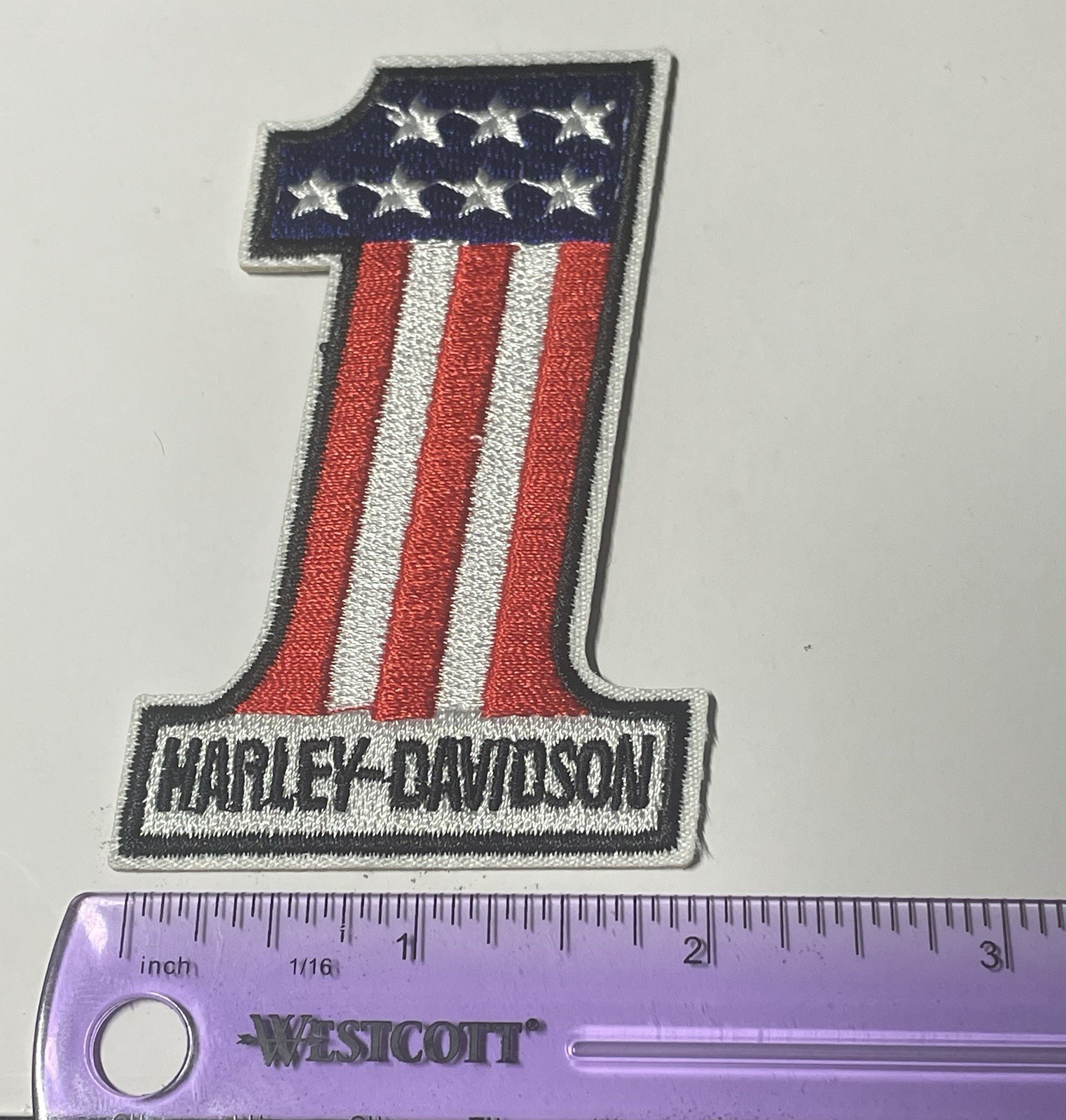 3” Harley Davidson  Number One USA  American Flag Embroidered Patch Iron On