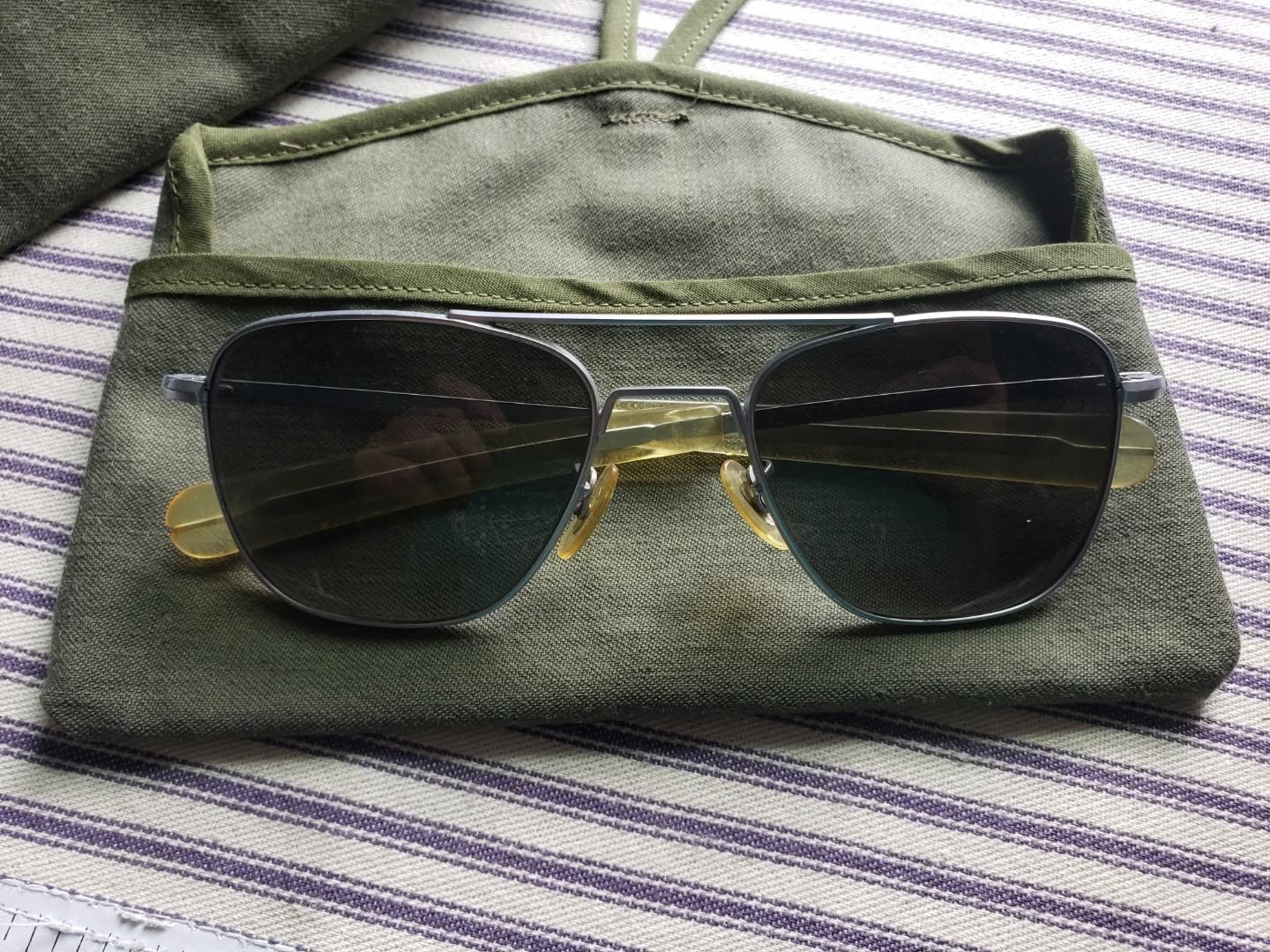 Military Inspired OD Canvas Glasses Case, Reenactor WWII, Vietnam, Desert Storm