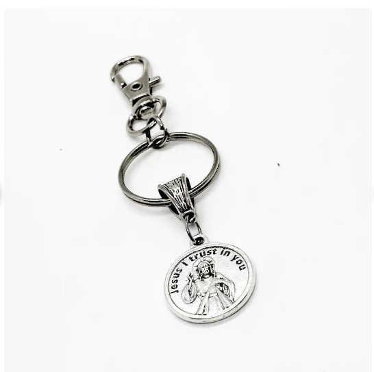 Jesus I Trust In You Keychain, Have Mercy On Us, Faith, Christian Gift, Baptism