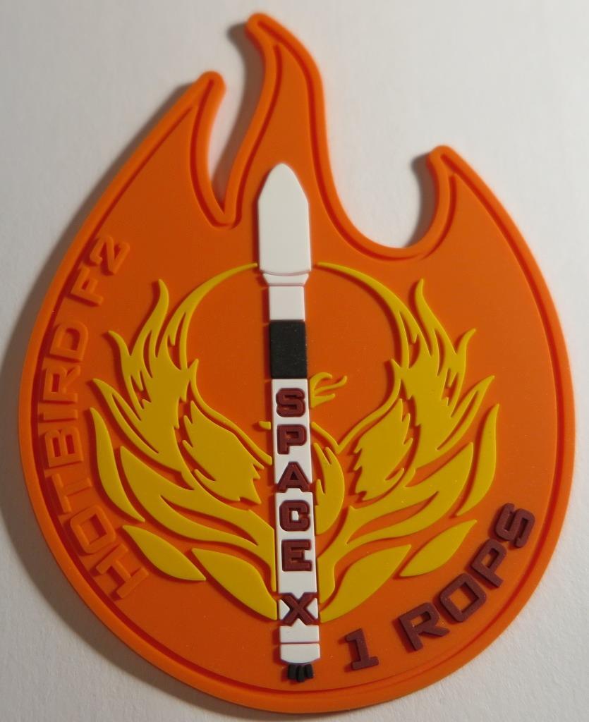 FALCON 9 HOTBIRD F2 MISSION SPACE PATCH PVC MATERIAL