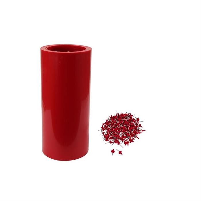 10 ft Roll of Extension Plastic & Large Head Rivets, Red