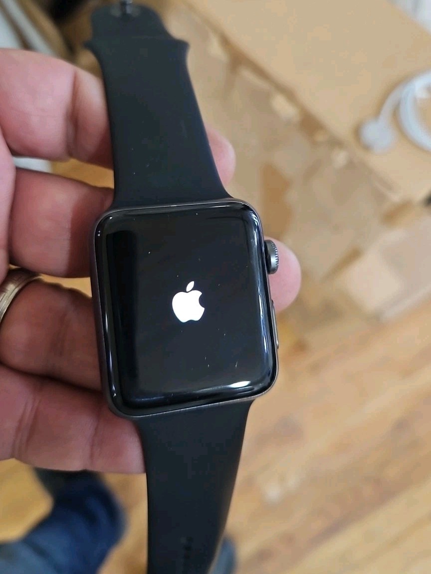 Apple Watch Series 3 42mm GPS Gray Aluminum Case w/ Black Sport Band Smartwatch