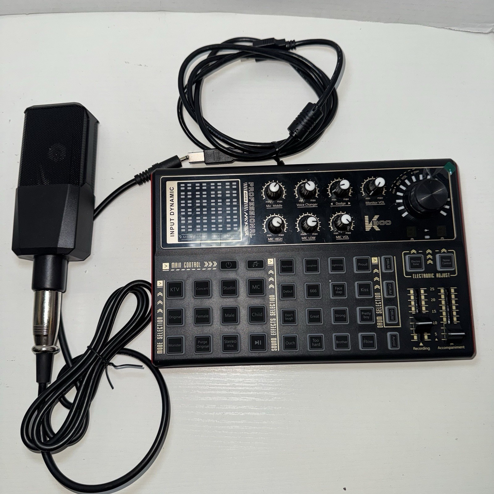 Professional Audio Mixer, K300 Live Sound Card and Interface Sound Tested