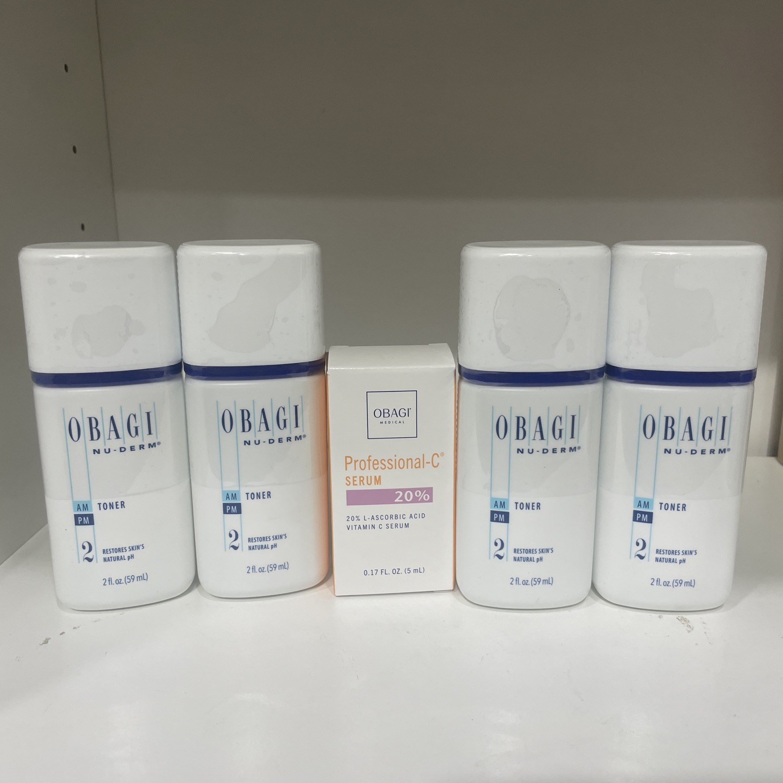 OBAGI Nu-Derm x 4  Toner NEW SEAL Total 8 oz  ( GIFT SERUM 20 % )