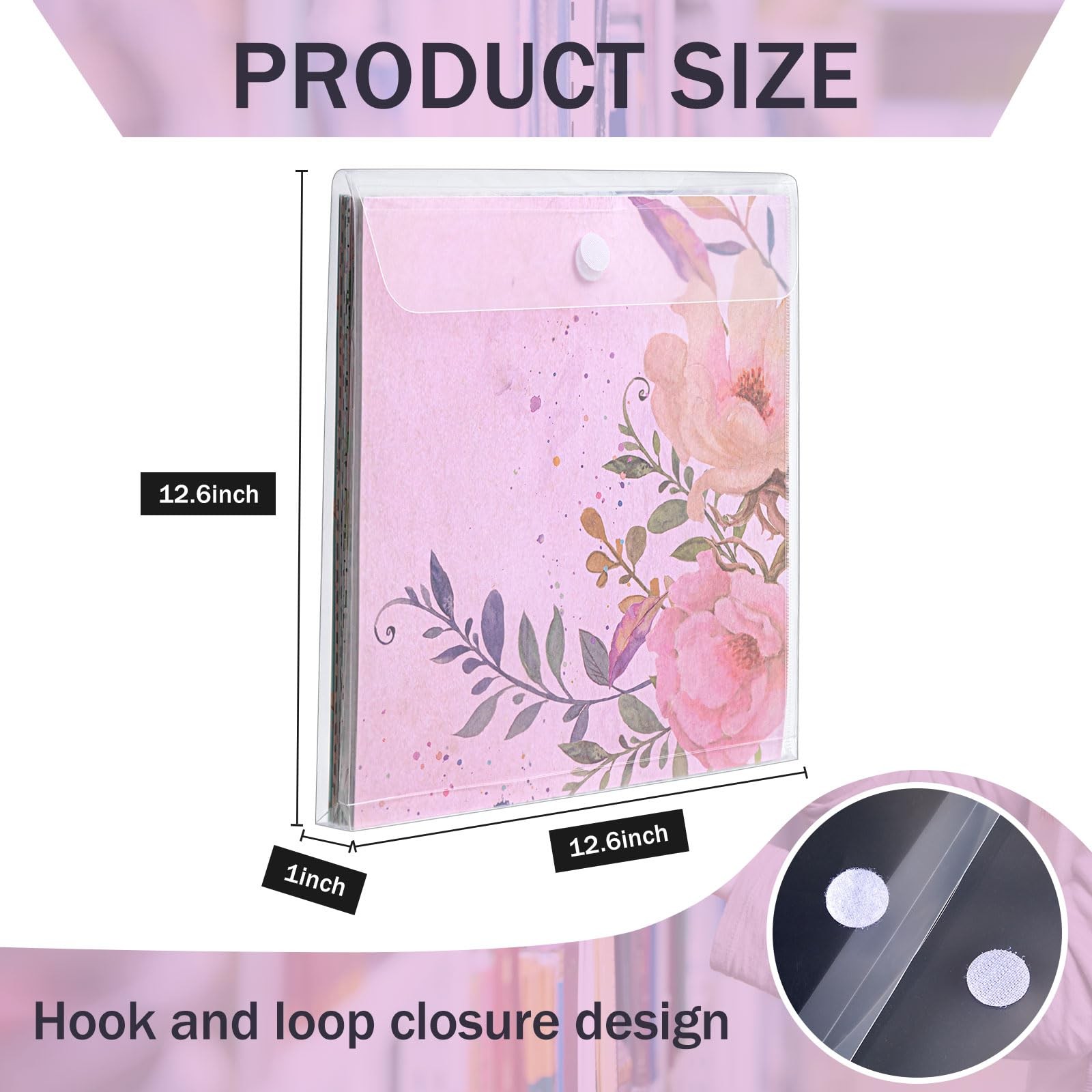 12 PCS Scrapbook Paper Storage Organizer 12x12 Inch Top Loading Plastic