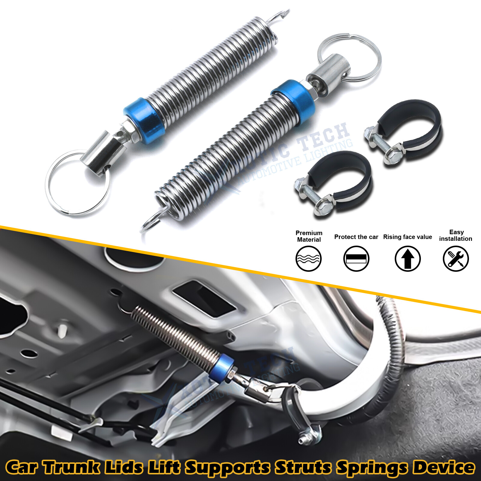 2PCS Car Trunk Boot Lid Lifting Device Spring Trunk Automatic Lifting Spring kit